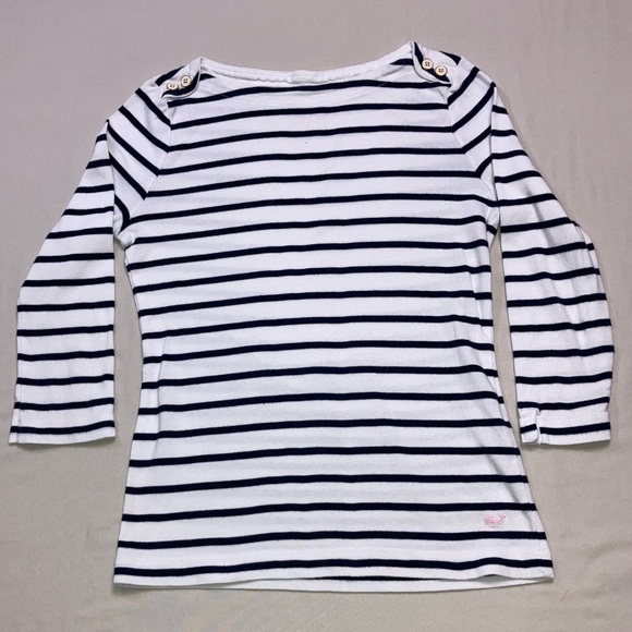 🆕 Vineyard Vines Shirt Women’s XS Nautical Preppy Striped Top Soft Fitted beach - Picture 5 of 8